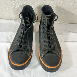 Harley Davidson Nathan Men's Black/Orange Leather High-Top Sneakers Size 12